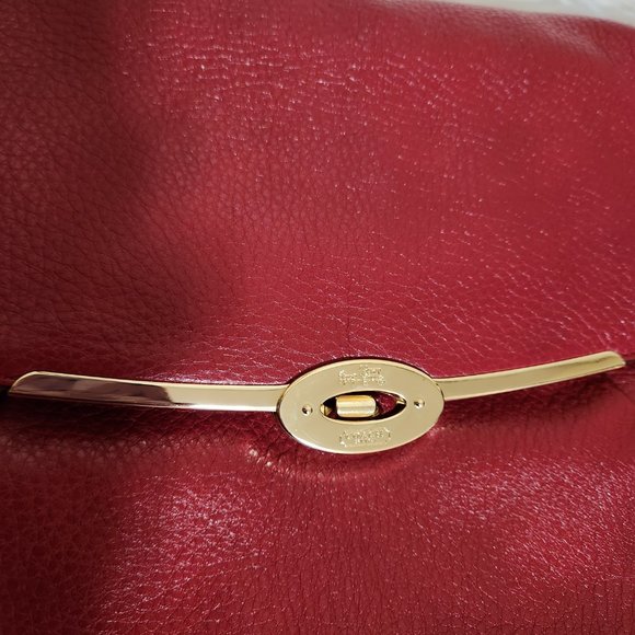 LIKE NEW "COACH" MADISON RED LEATHER SHOULDER FLAP BAG - Picture 10 of 16